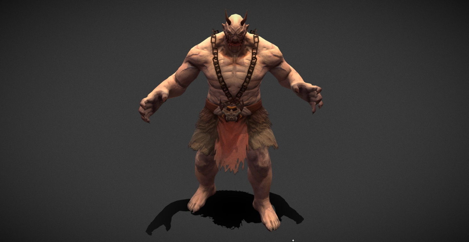 Fantasy Creature - Combat Troll Low-poly 3D model_10