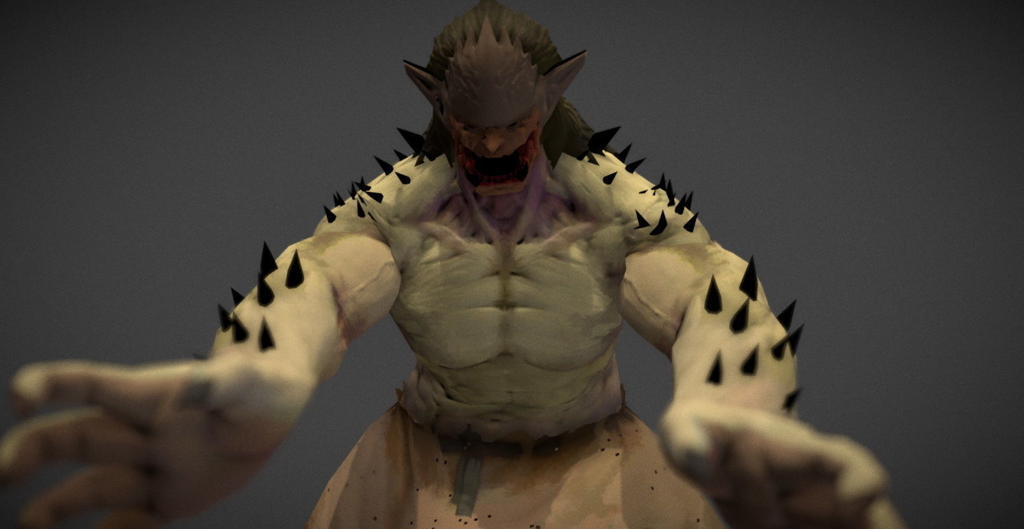 Fantasy Creature - Combat Troll Low-poly 3D model_14