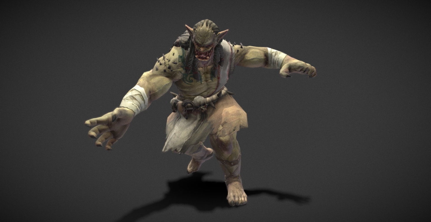 Fantasy Creature - Combat Troll Low-poly 3D model_18