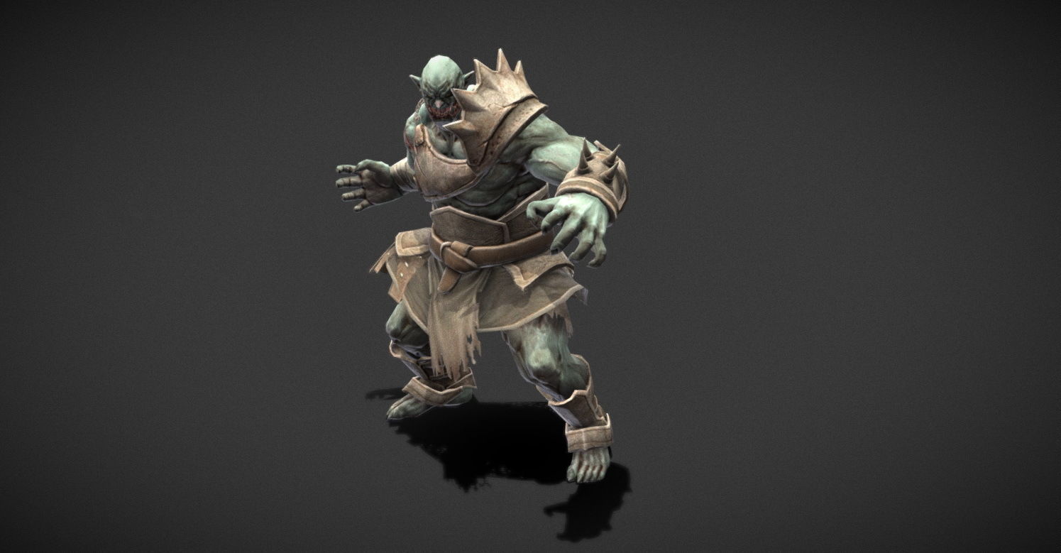 Fantasy Creature - Combat Troll Low-poly 3D model_3