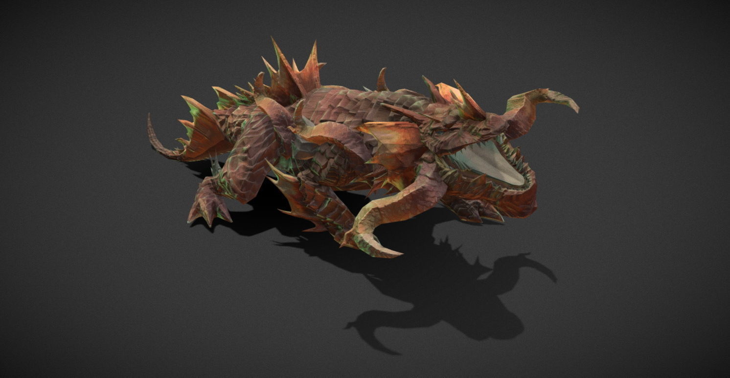 Fantasy Creature - Crocodile Low-poly 3D model_5