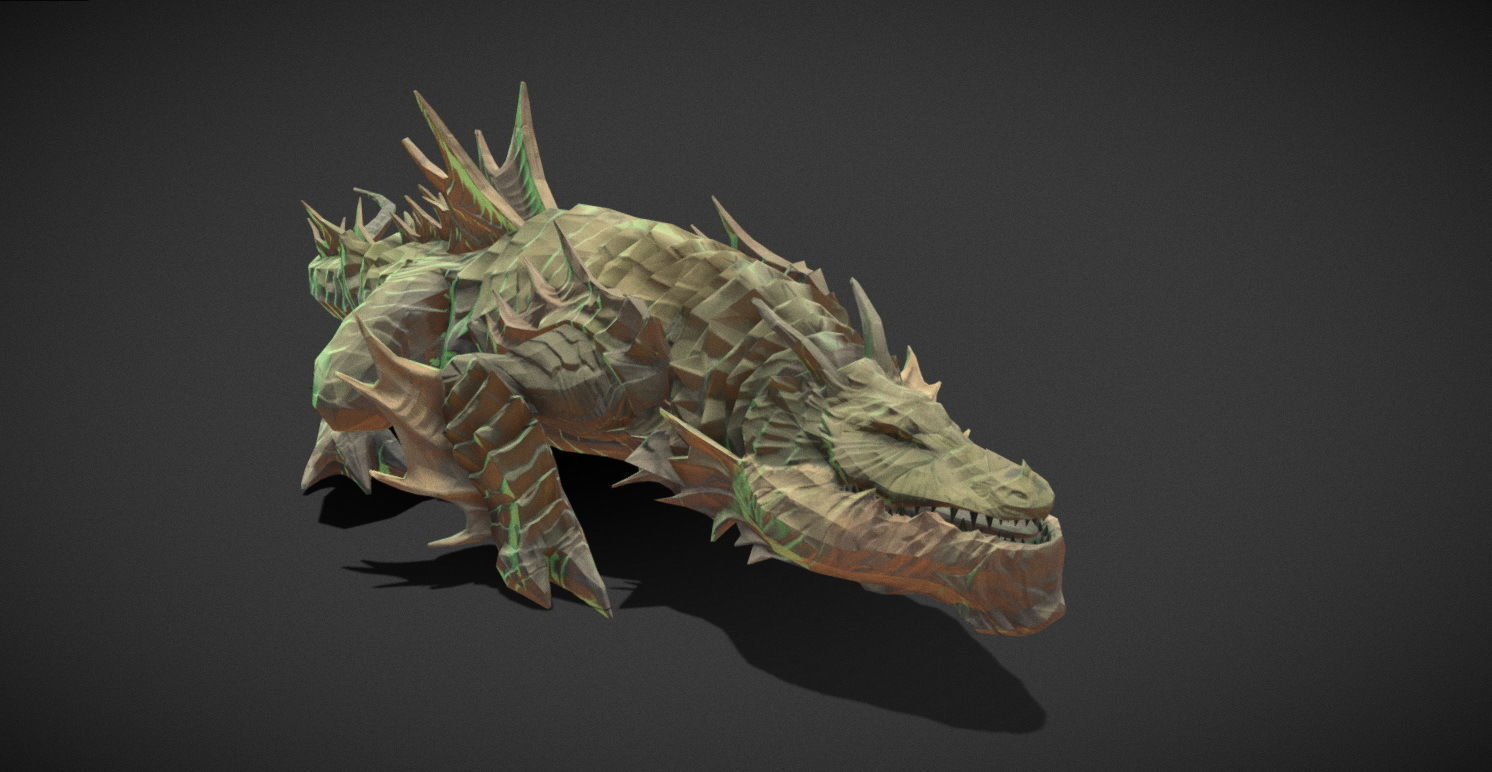 Fantasy Creature - Crocodile Low-poly 3D model_39