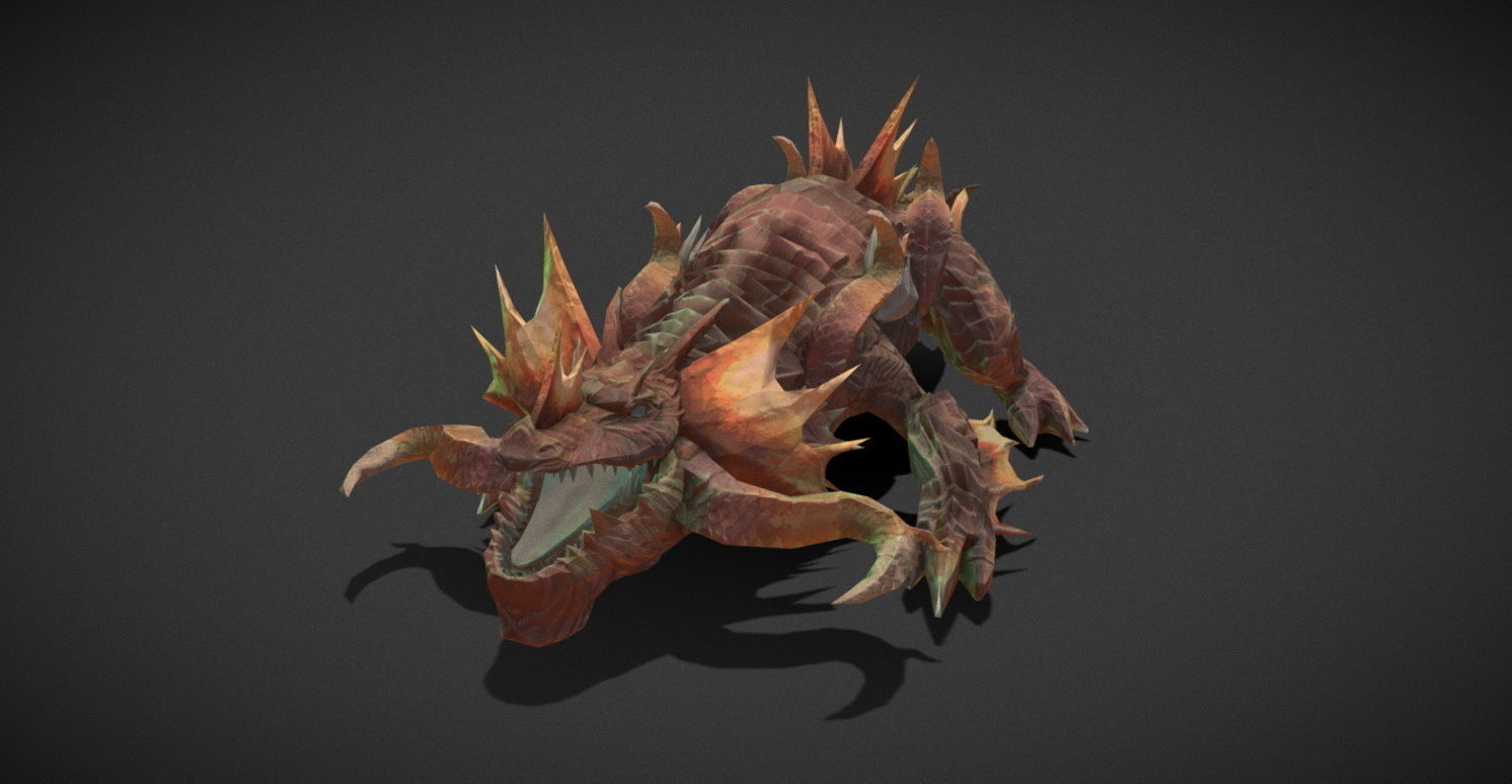 Fantasy Creature - Crocodile Low-poly 3D model_13