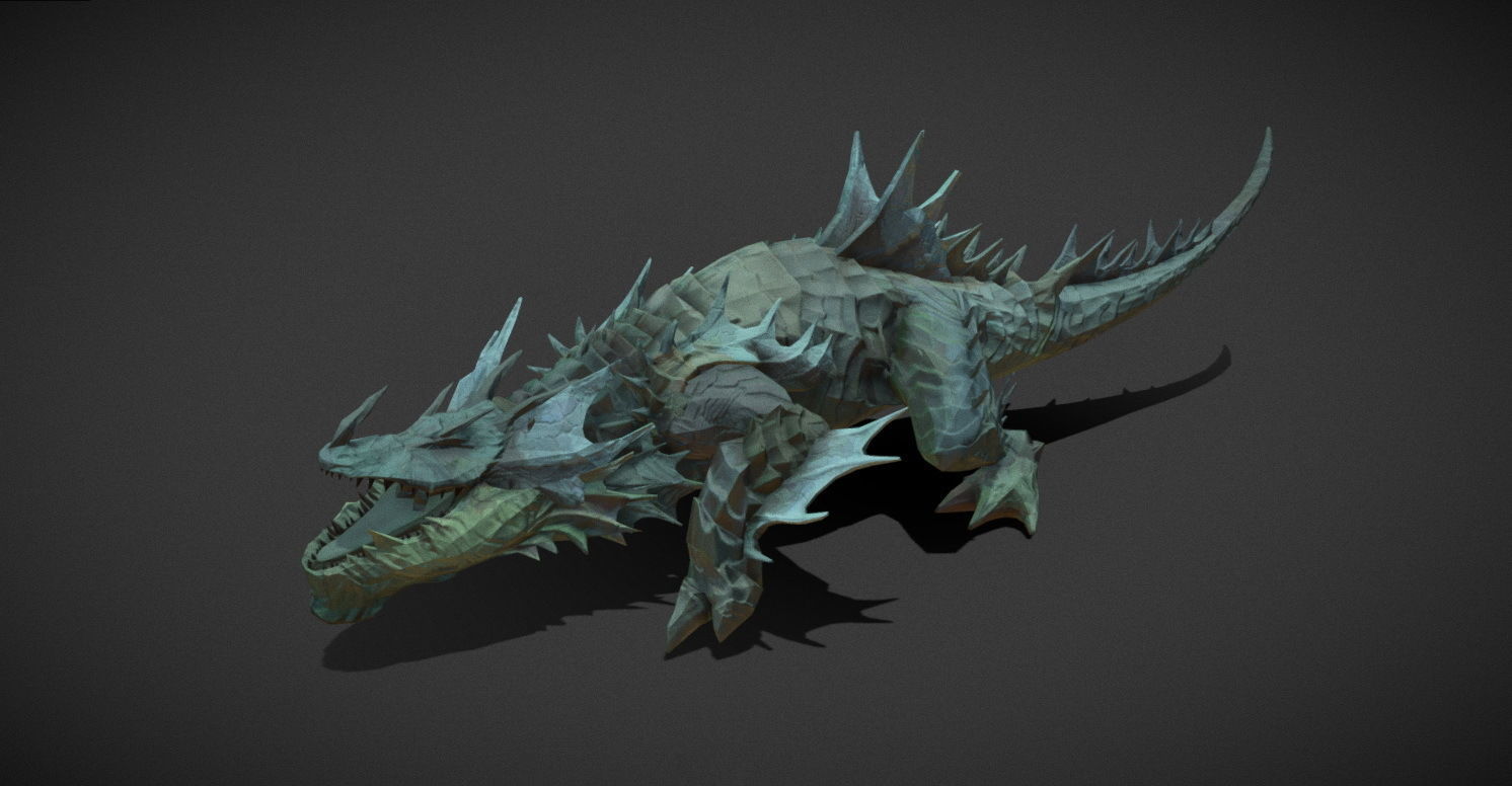 Fantasy Creature - Crocodile Low-poly 3D model_21