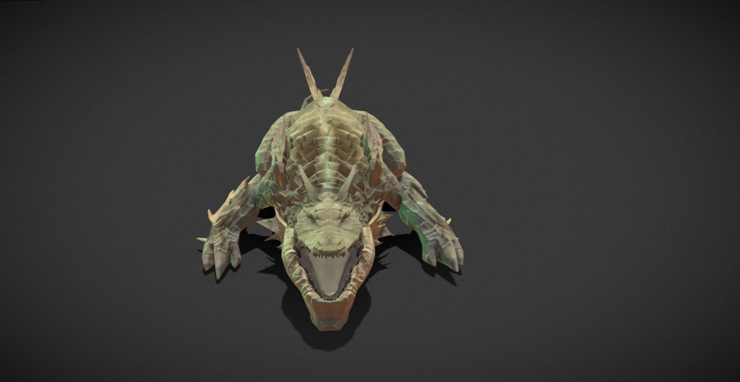 Fantasy Creature - Crocodile Low-poly 3D model_36