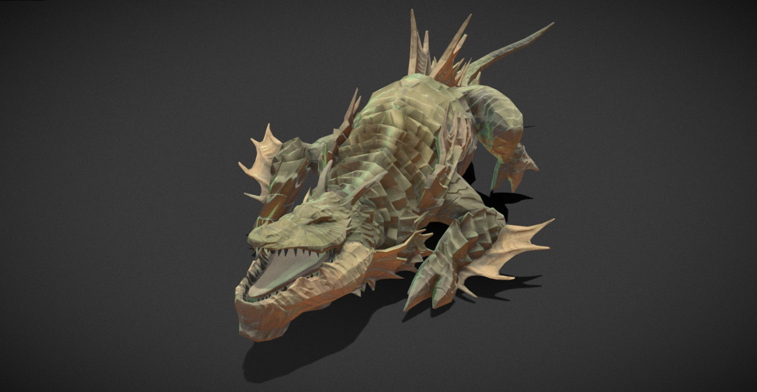 Fantasy Creature - Crocodile Low-poly 3D model_33