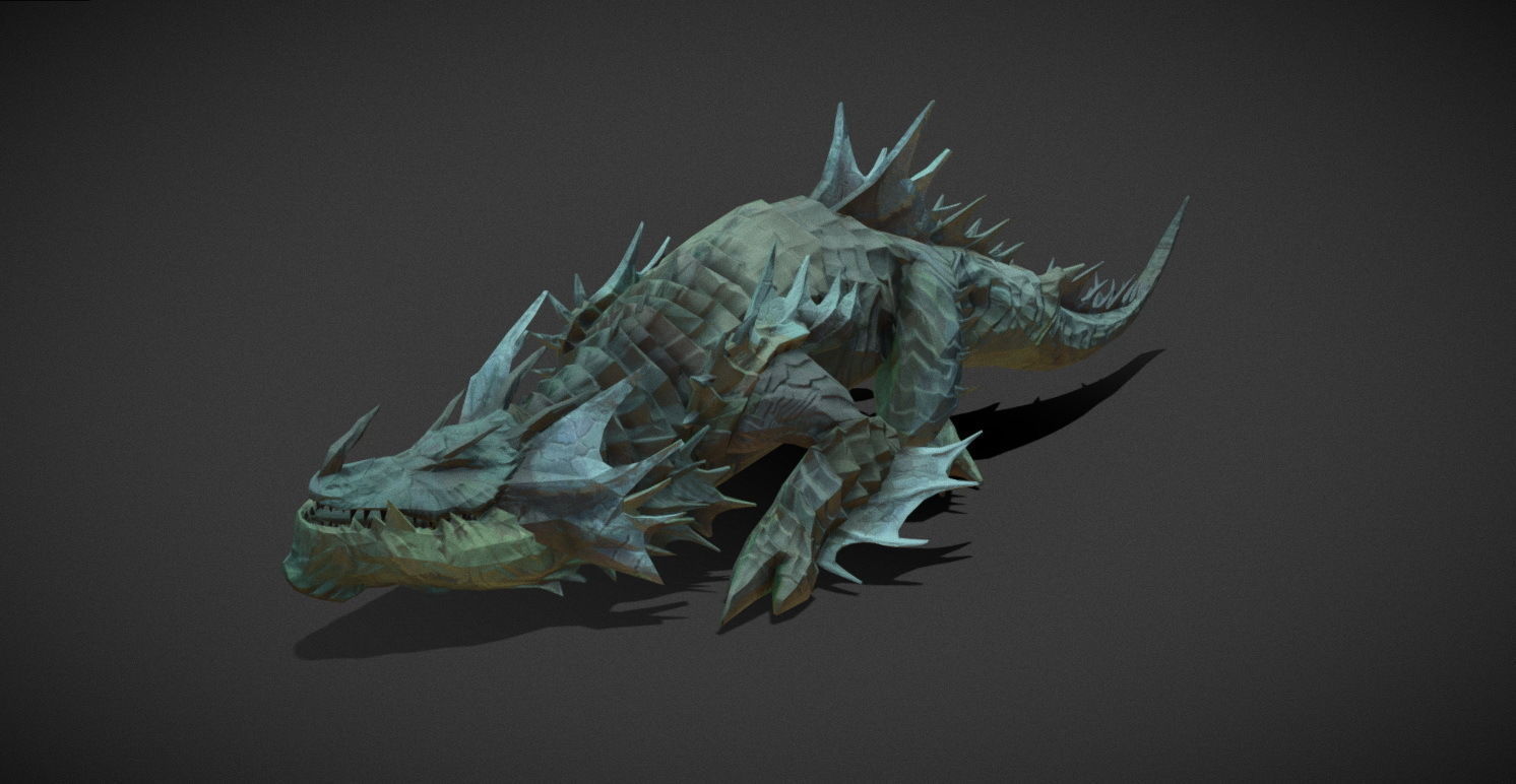 Fantasy Creature - Crocodile Low-poly 3D model_22