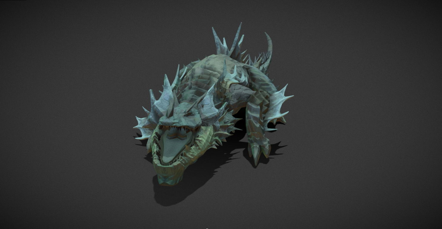 Fantasy Creature - Crocodile Low-poly 3D model_19