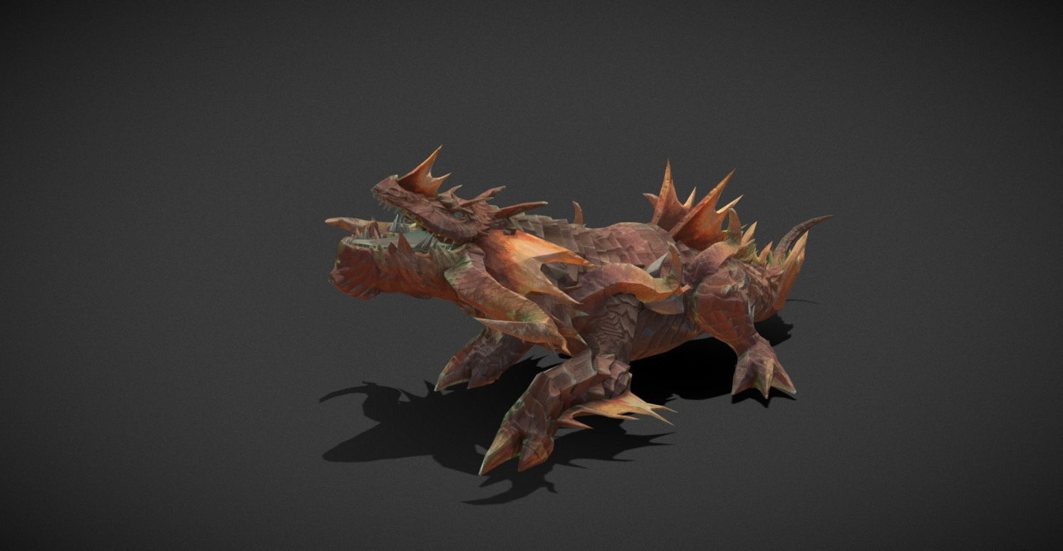Fantasy Creature - Crocodile Low-poly 3D model_11