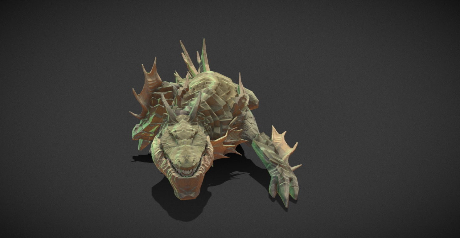 Fantasy Creature - Crocodile Low-poly 3D model_38