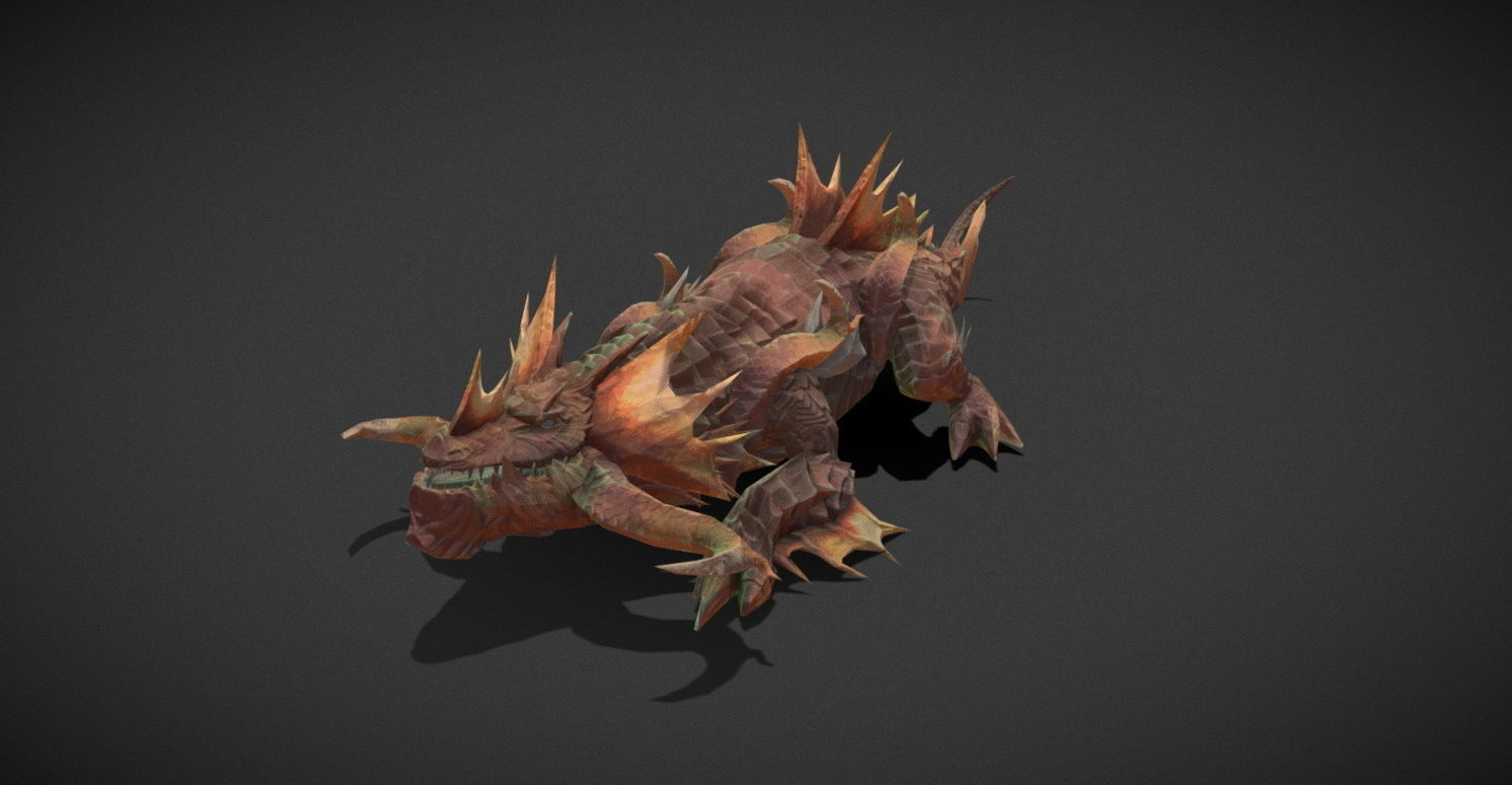 Fantasy Creature - Crocodile Low-poly 3D model_2