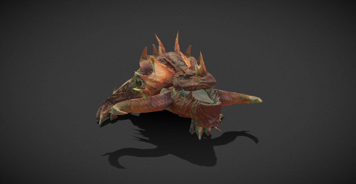 Fantasy Creature - Crocodile Low-poly 3D model_12