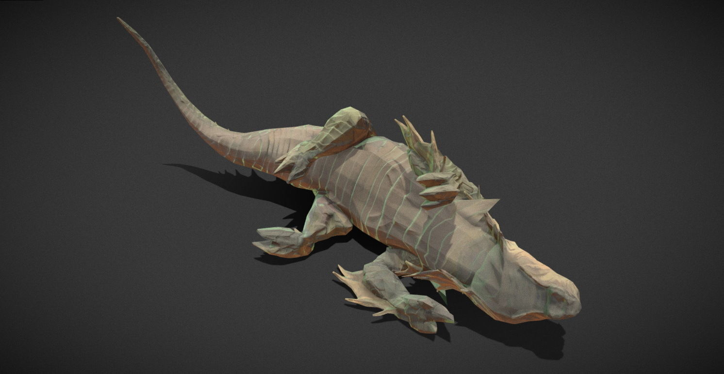 Fantasy Creature - Crocodile Low-poly 3D model_34