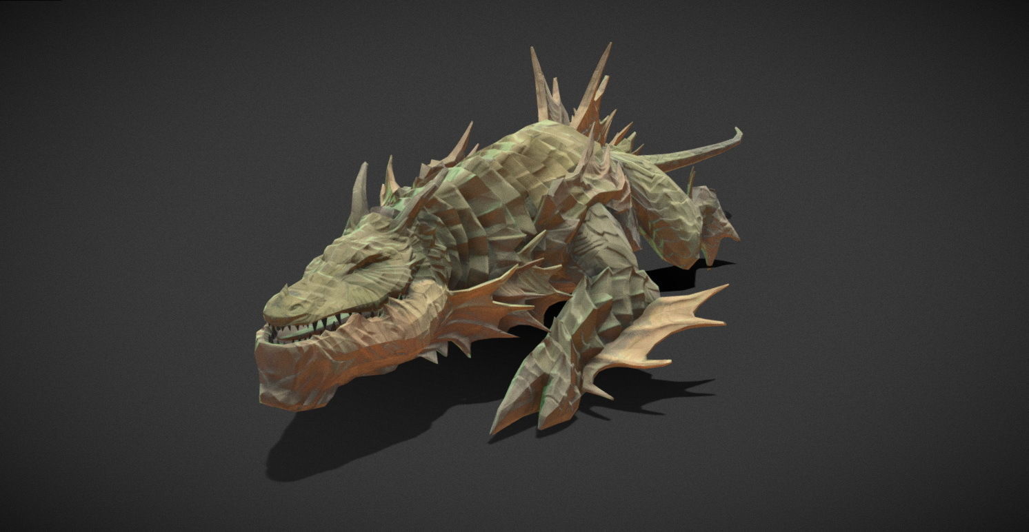 Fantasy Creature - Crocodile Low-poly 3D model_41