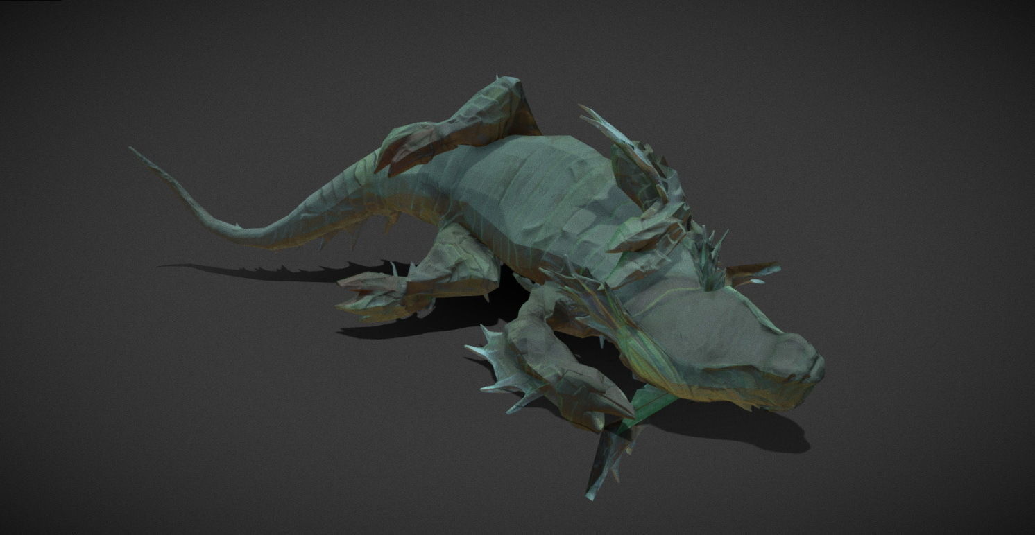 Fantasy Creature - Crocodile Low-poly 3D model_26