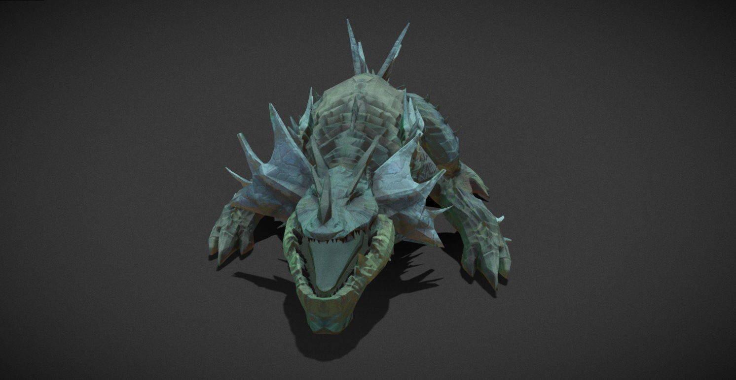 Fantasy Creature - Crocodile Low-poly 3D model_24