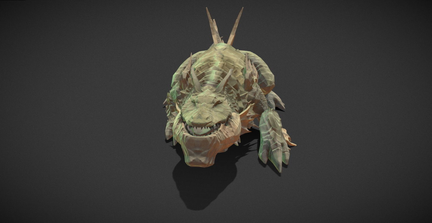 Fantasy Creature - Crocodile Low-poly 3D model_30