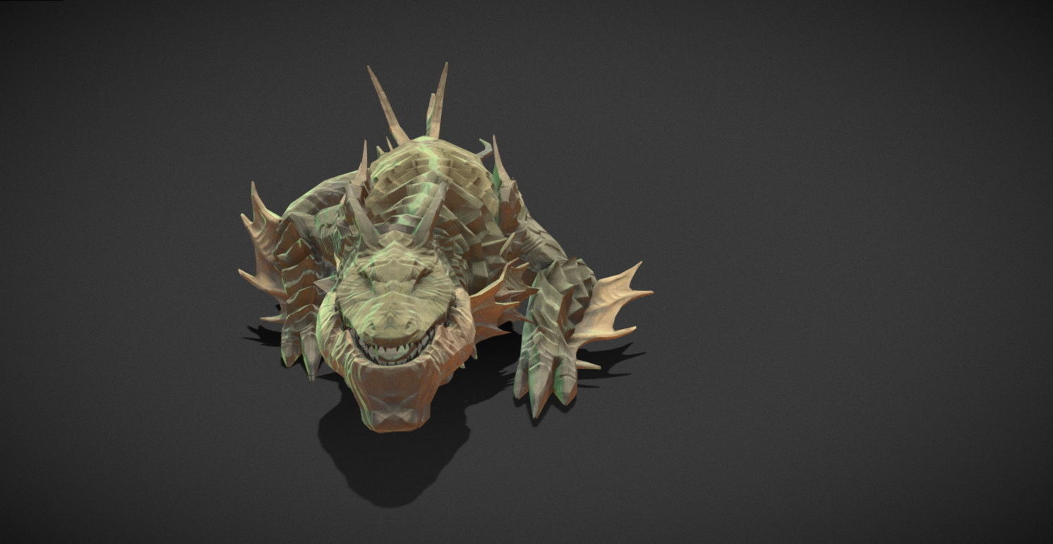 Fantasy Creature - Crocodile Low-poly 3D model_40