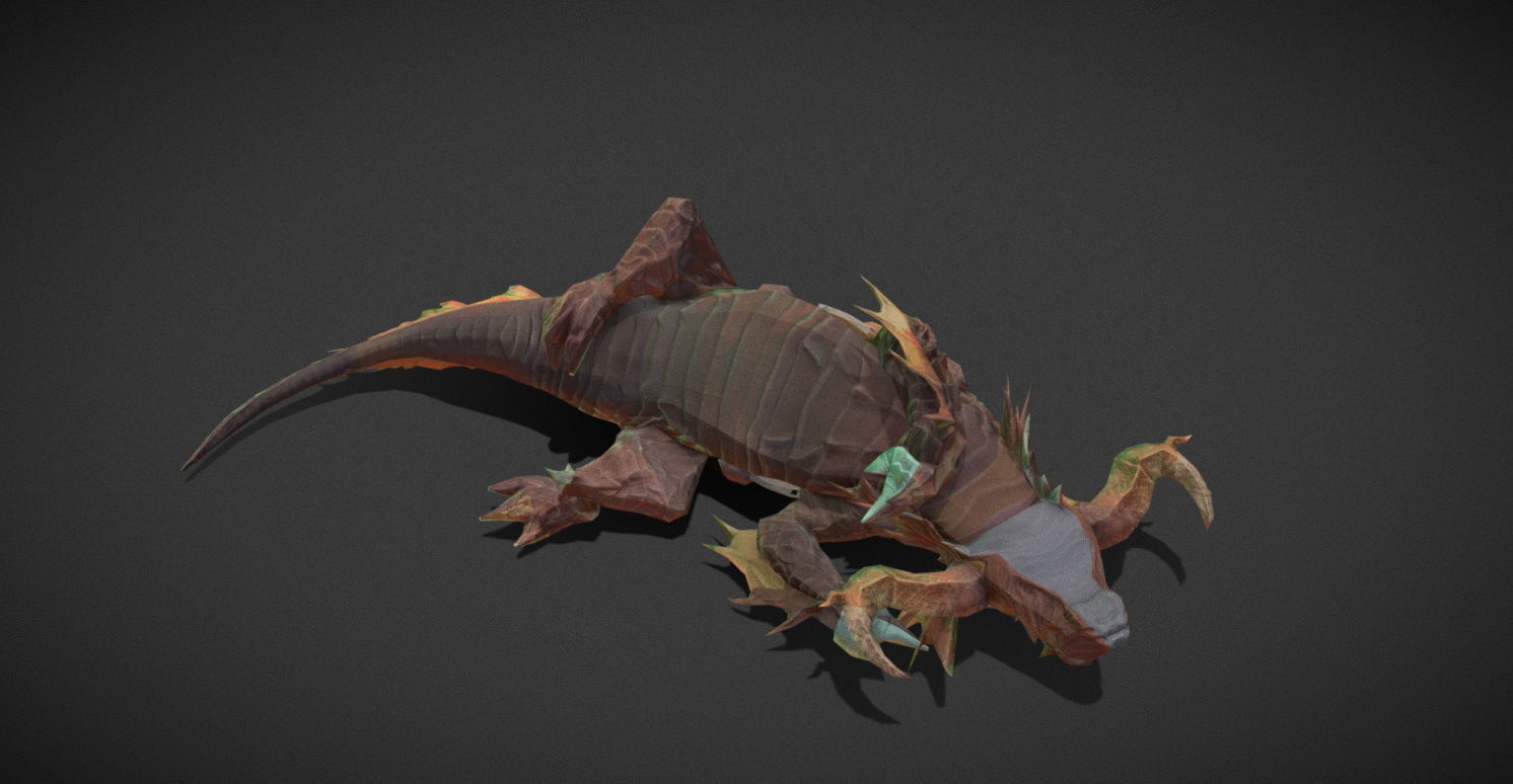 Fantasy Creature - Crocodile Low-poly 3D model_1