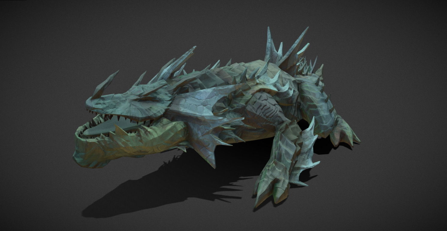 Fantasy Creature - Crocodile Low-poly 3D model_27