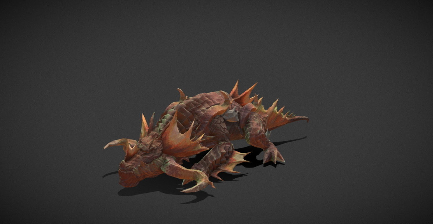 Fantasy Creature - Crocodile Low-poly 3D model_10