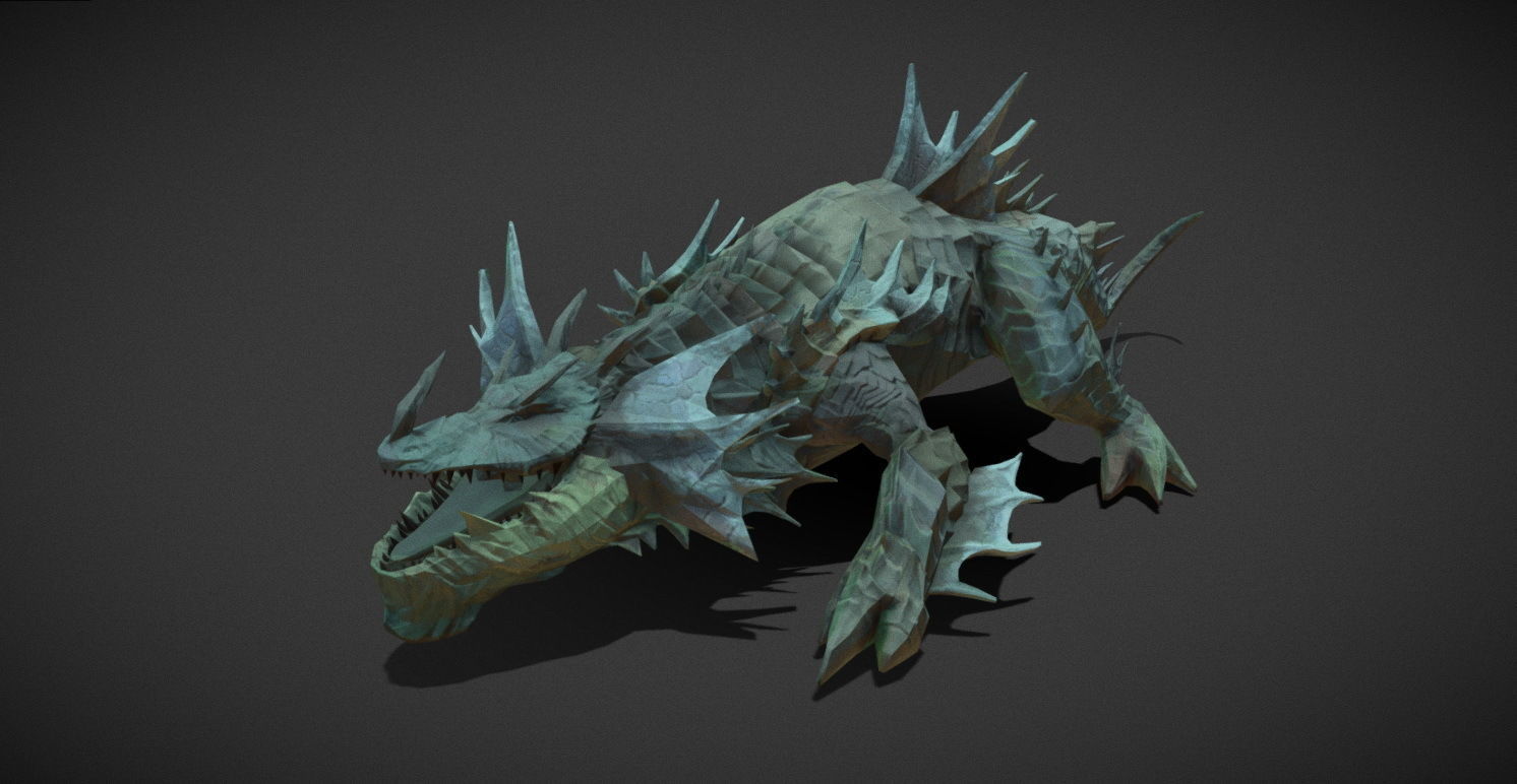 Fantasy Creature - Crocodile Low-poly 3D model_23