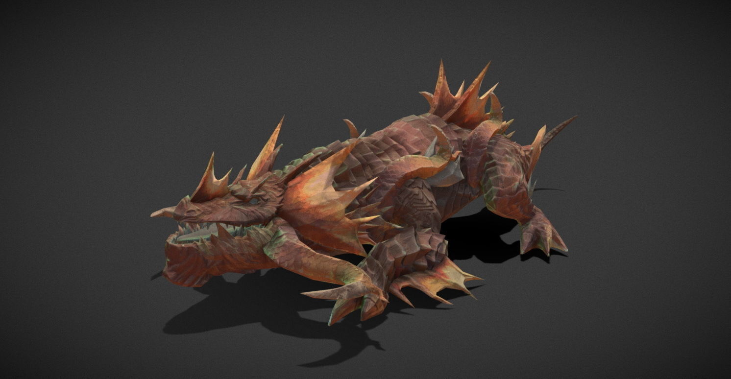 Fantasy Creature - Crocodile Low-poly 3D model_15