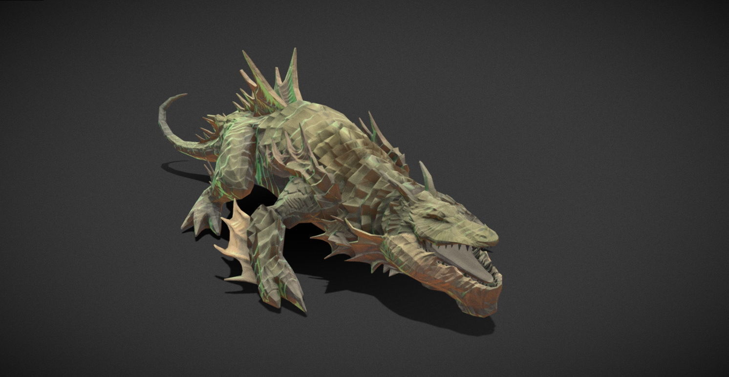 Fantasy Creature - Crocodile Low-poly 3D model_35