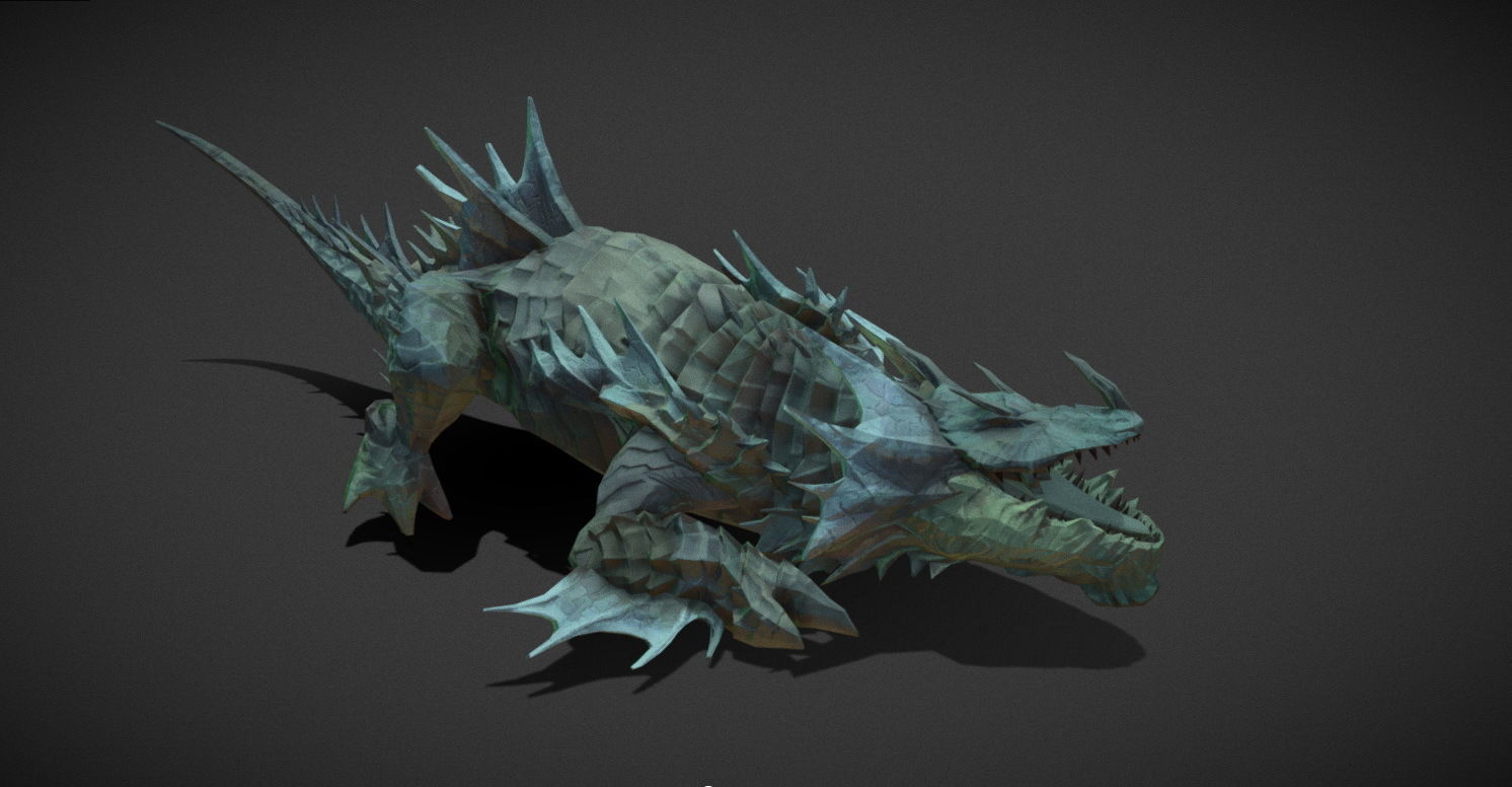 Fantasy Creature - Crocodile Low-poly 3D model_20