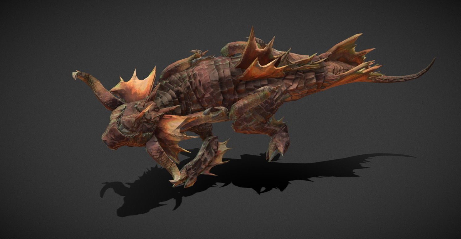 Fantasy Creature - Crocodile Low-poly 3D model_9