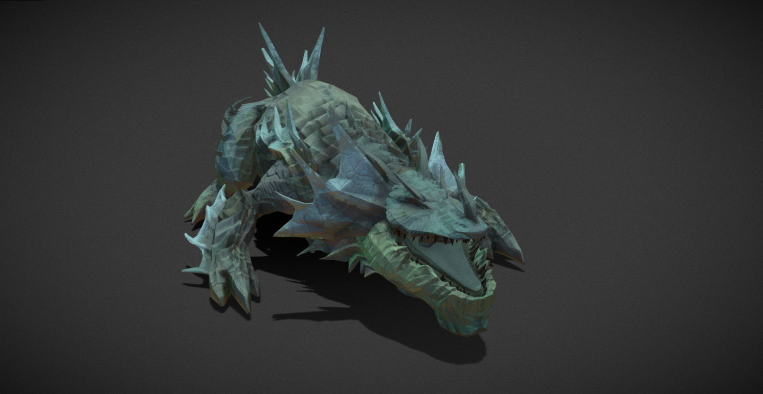 Fantasy Creature - Crocodile Low-poly 3D model_25