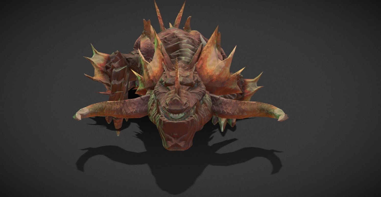 Fantasy Creature - Crocodile Low-poly 3D model_4