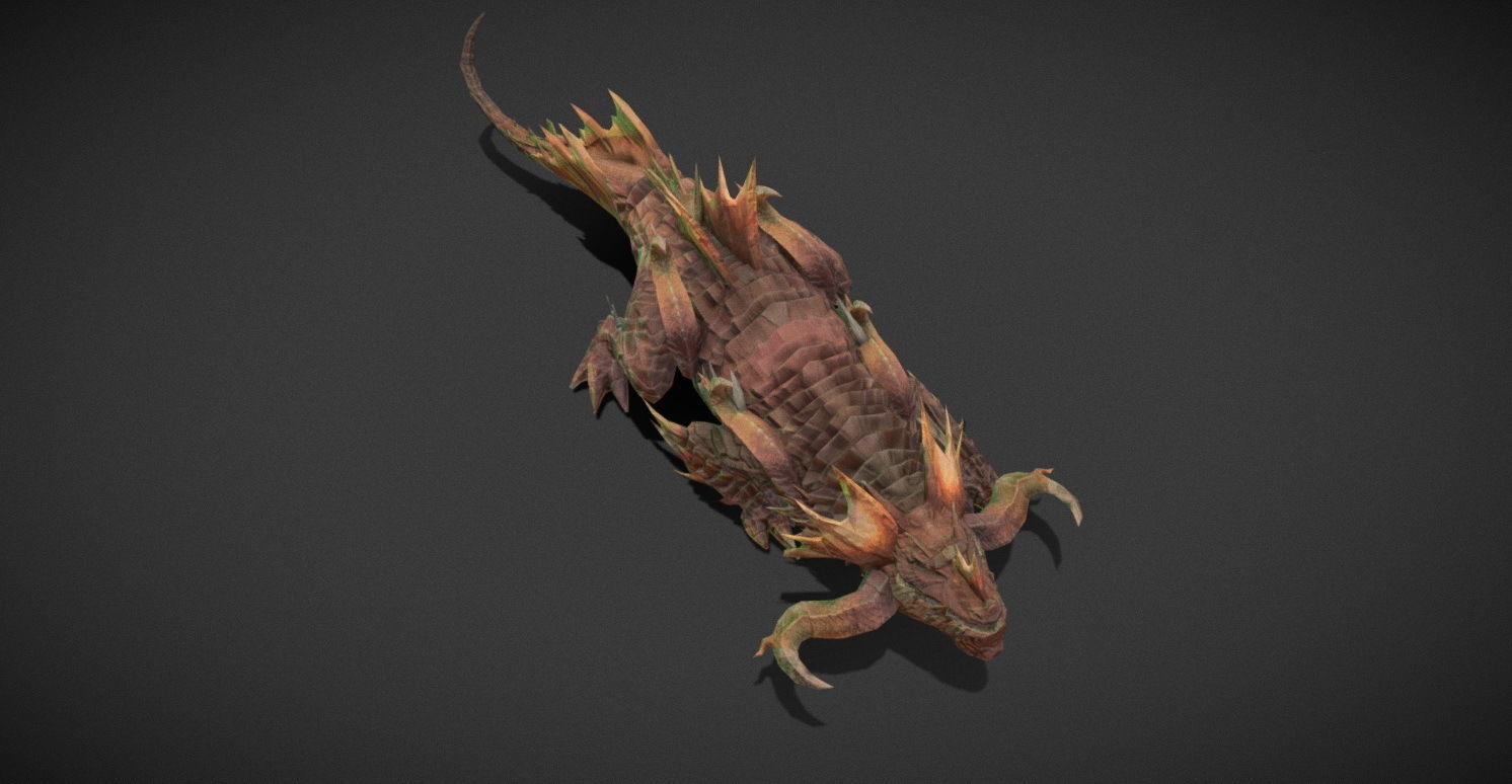 Fantasy Creature - Crocodile Low-poly 3D model_3