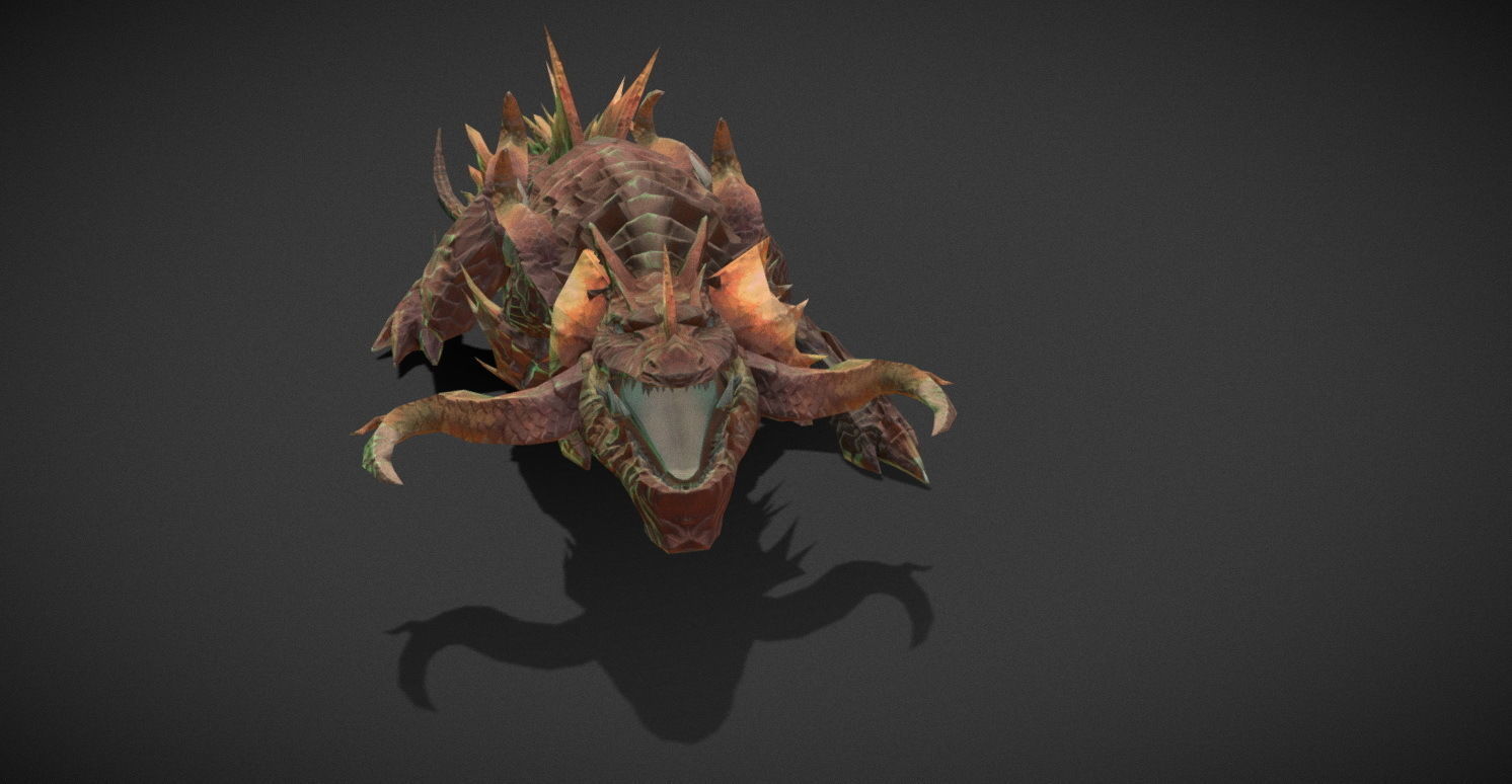 Fantasy Creature - Crocodile Low-poly 3D model_6