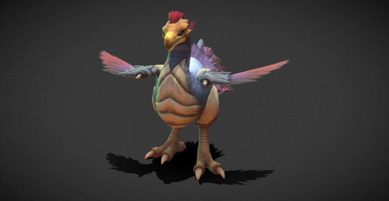 Fantasy Creature - Peacock Low-poly 3D model_14