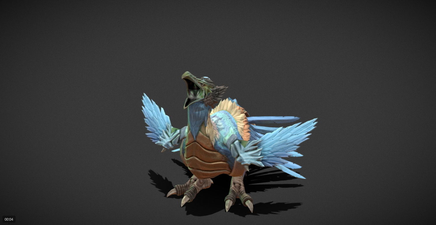 Fantasy Creature - Peacock Low-poly 3D model_6
