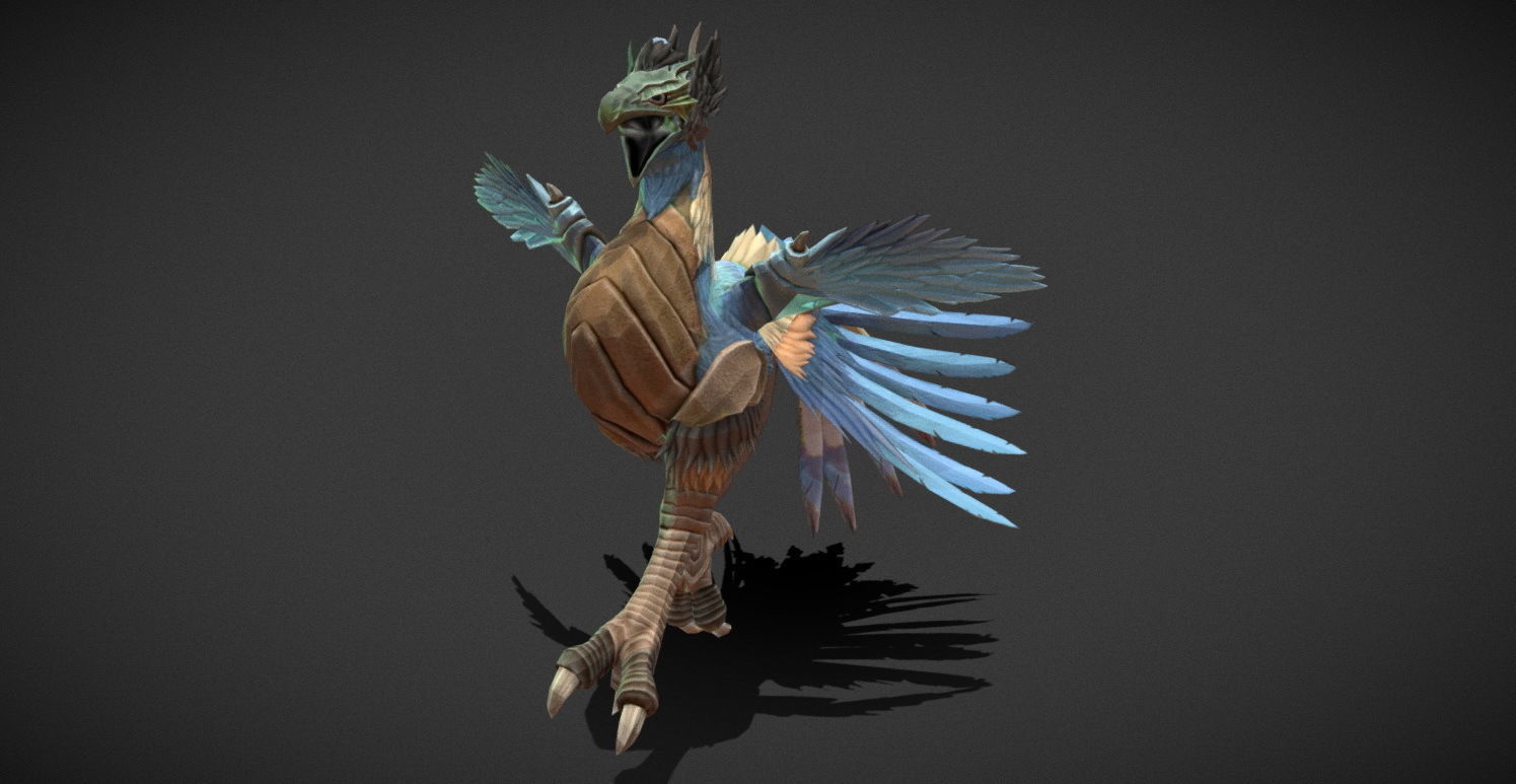 Fantasy Creature - Peacock Low-poly 3D model_3