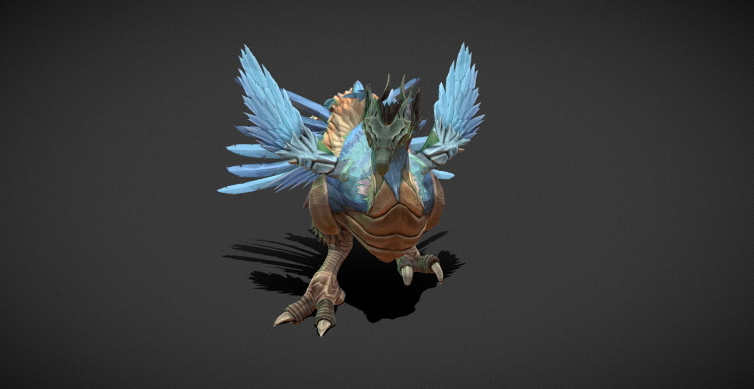 Fantasy Creature - Peacock Low-poly 3D model_1