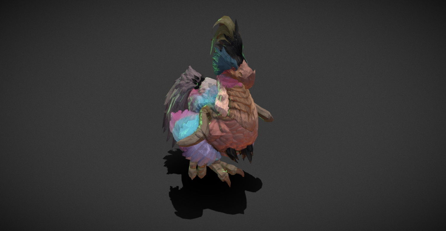 Fantasy Creature - Peacock Low-poly 3D model_26