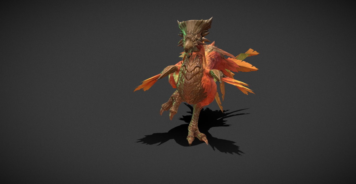 Fantasy Creature - Peacock Low-poly 3D model_9
