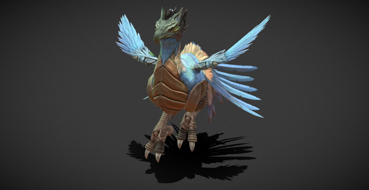 Fantasy Creature - Peacock Low-poly 3D model_5
