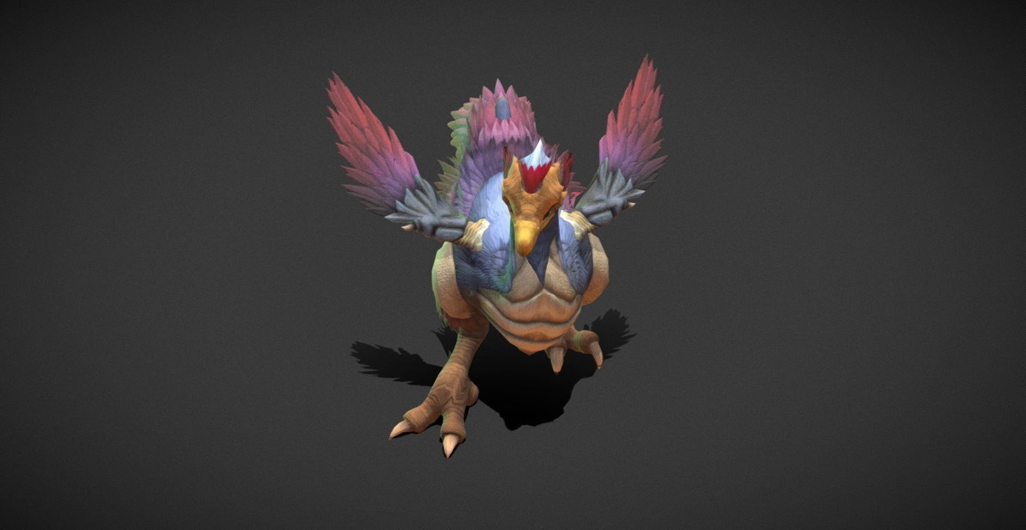 Fantasy Creature - Peacock Low-poly 3D model_18