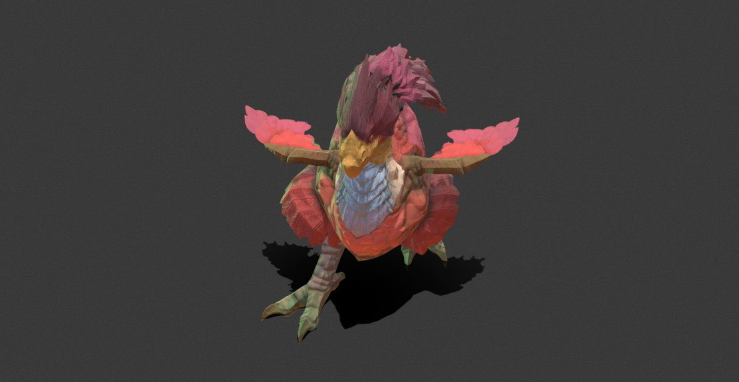Fantasy Creature - Peacock Low-poly 3D model_22