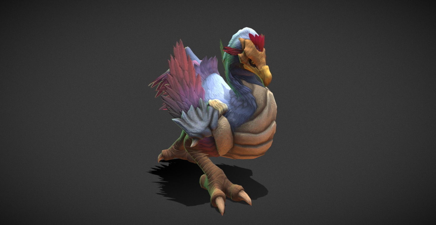 Fantasy Creature - Peacock Low-poly 3D model_15