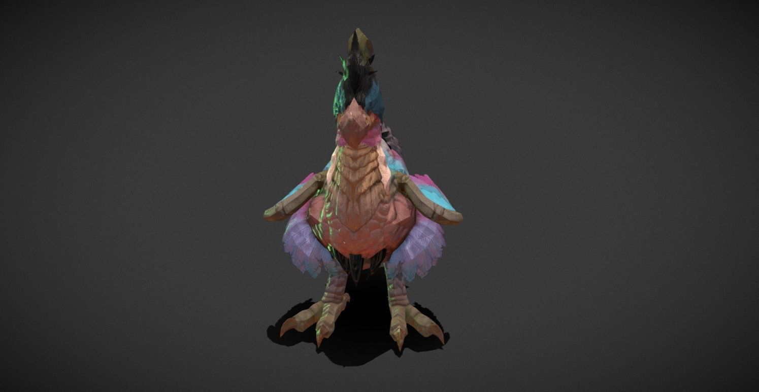 Fantasy Creature - Peacock Low-poly 3D model_25