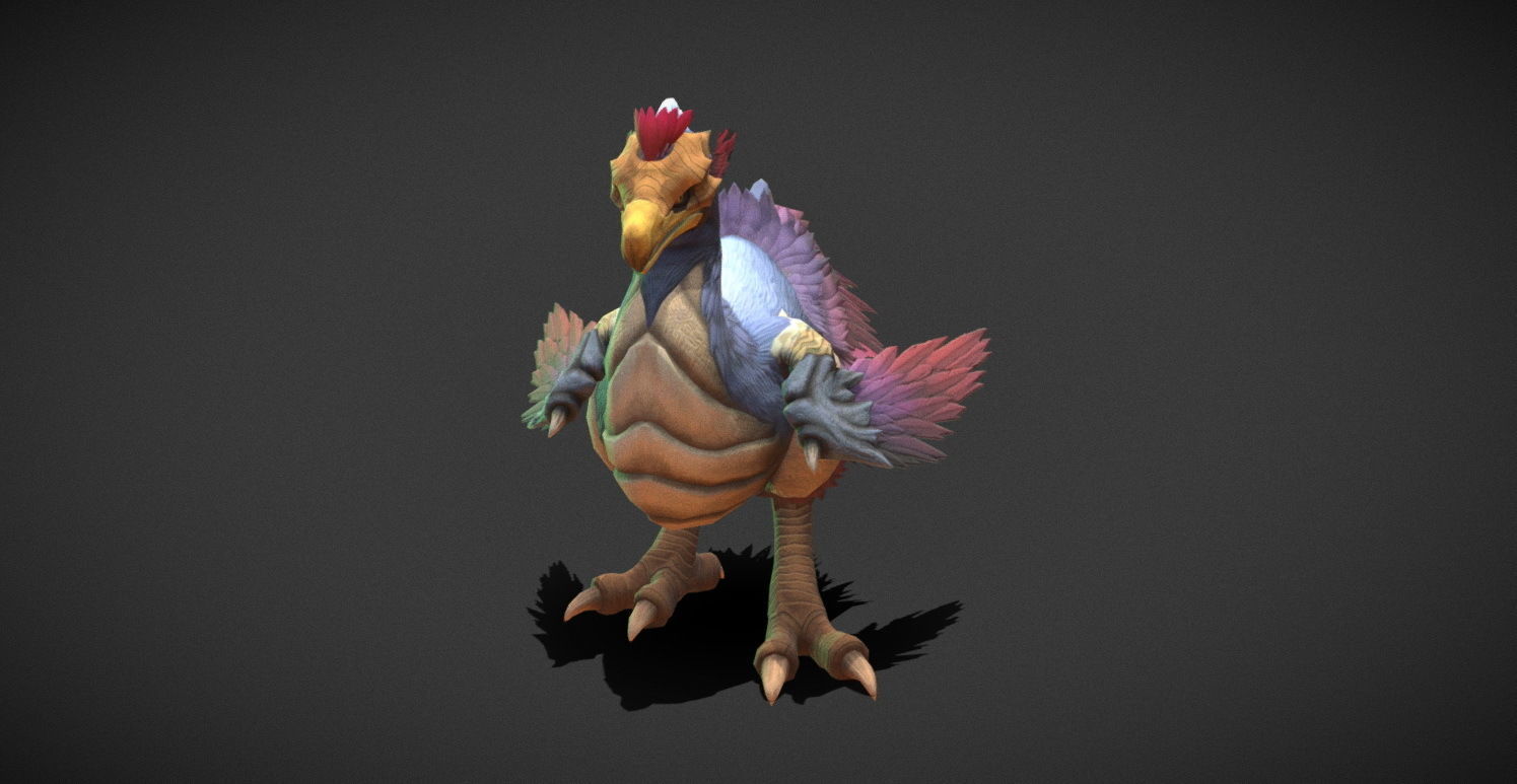 Fantasy Creature - Peacock Low-poly 3D model_13