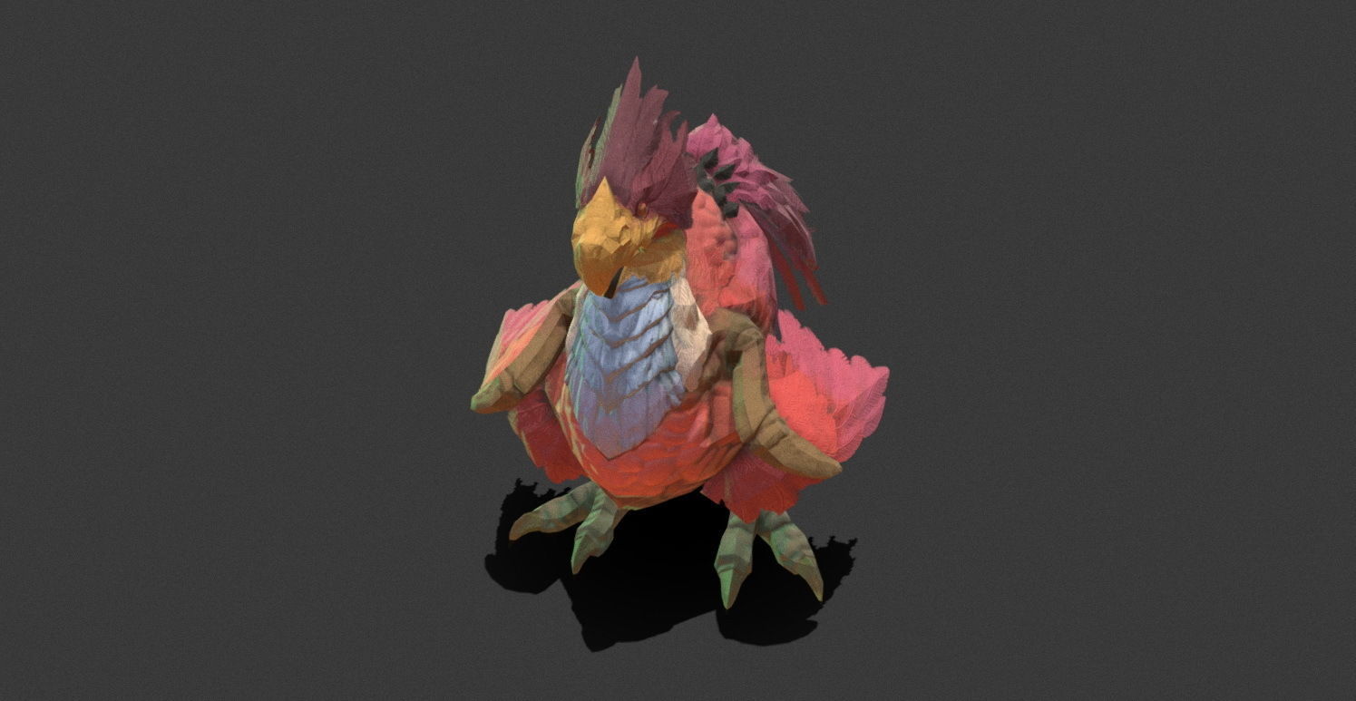 Fantasy Creature - Peacock Low-poly 3D model_19