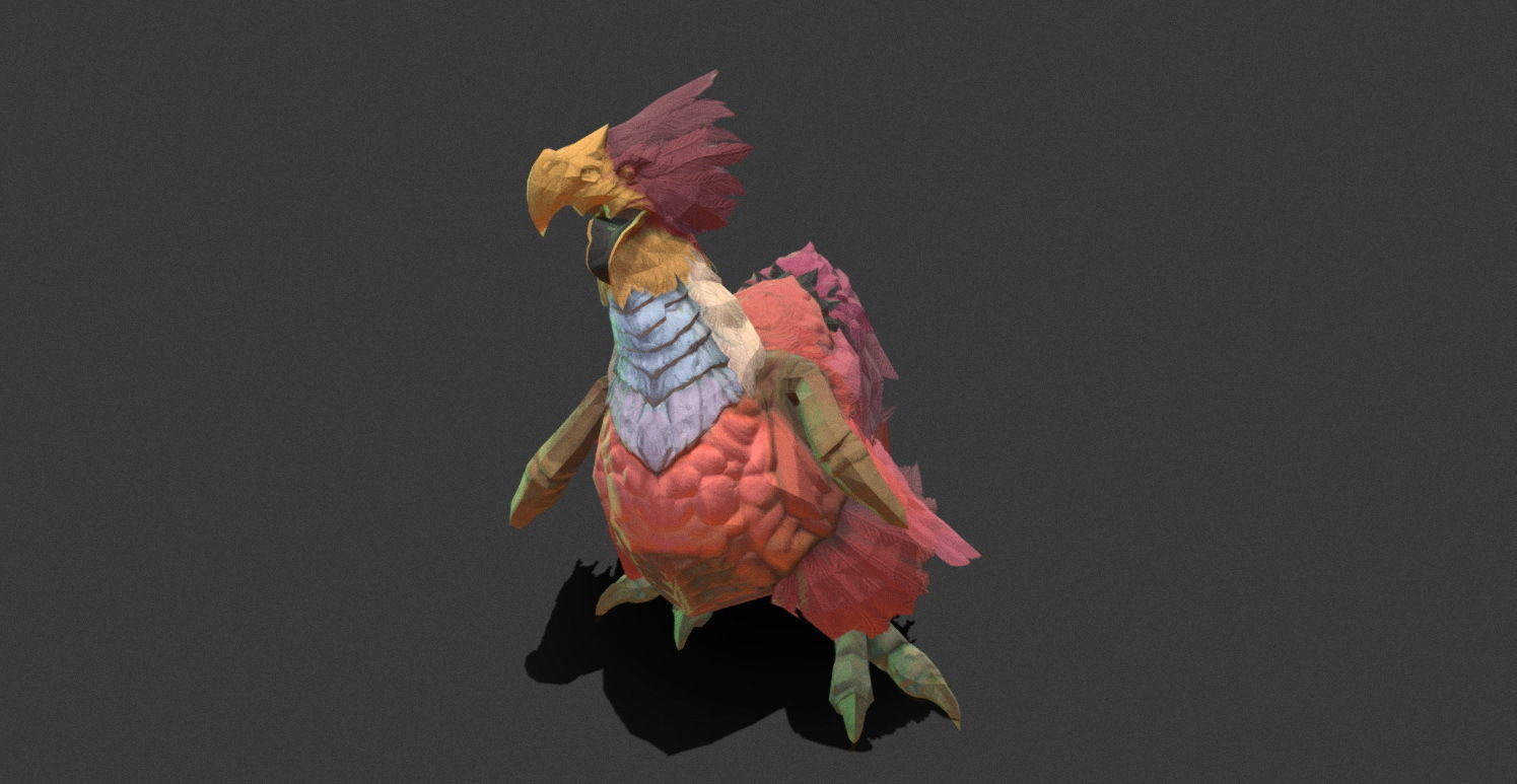 Fantasy Creature - Peacock Low-poly 3D model_23