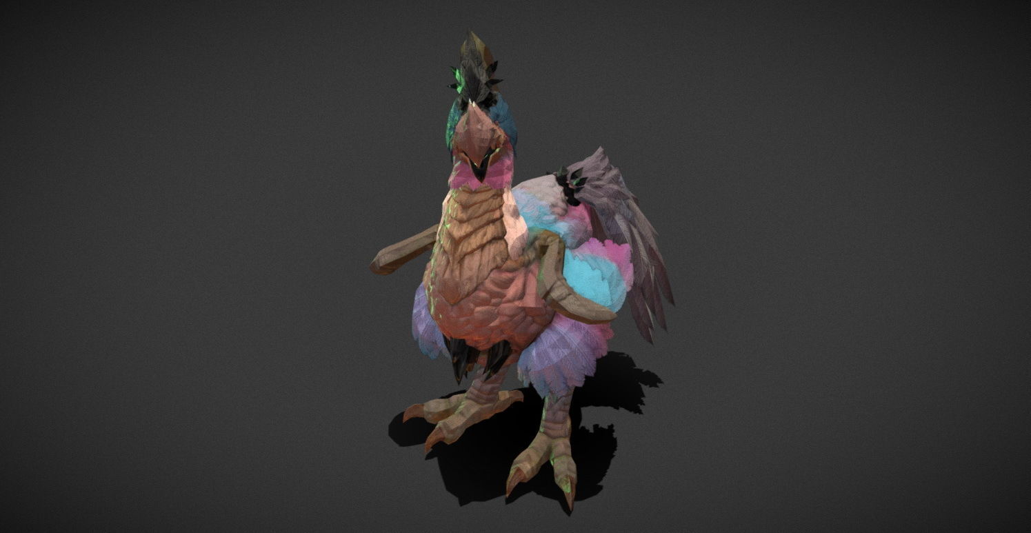 Fantasy Creature - Peacock Low-poly 3D model_29
