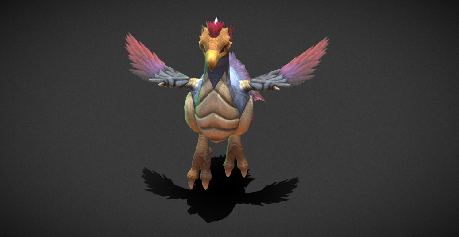 Fantasy Creature - Peacock Low-poly 3D model_17